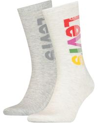 Levi's Adult Diagonal Logo Regular Cut 2 Pack Classic Sock - Grau