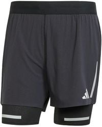 adidas - Ultimate Running Reflective 2-in-1 Shorts Black 2XL - Lyst