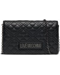 Love Moschino - Damen lettering logo Umhangetasche black - Lyst