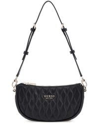 Guess - Sac à épaule Valla Mini Top Zip Shoulder Bag Black noir - Lyst