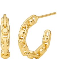 Michael Kors - Premium Astor Link Gold-tone Sterling Silver Hoop Earrings - Lyst