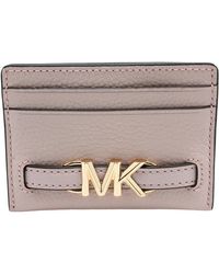 Michael Kors - Reed Large Card Holder Wallet Mk Signature Logo Leather - Lyst