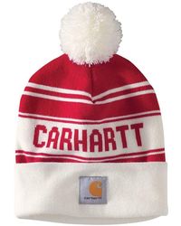 Carhartt - Strickmütze mit Bommel und Logo Beanie-Mütze - Lyst