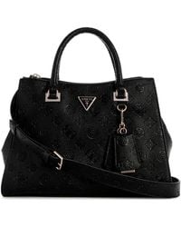 Guess - Cresidia Society Satchel Black - Lyst
