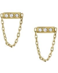 Fossil - JF04595710 Boucles d'oreilles pour femme en acier inoxydable Doré - Lyst