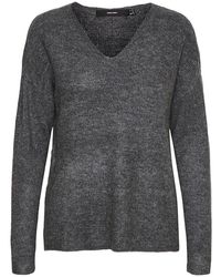 Vero Moda - Vmcrewlefile Ls V-neck Blouse Noos Pullover Sweater - Lyst