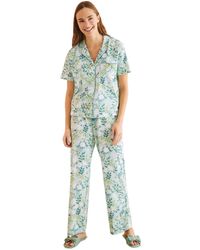 Women'secret - Pijama Camisero 100% algodón Estampado Verde - Lyst