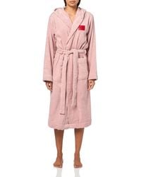 HUGO - Langer -Bademantel mit Kapuze aus Frottee - Lyst