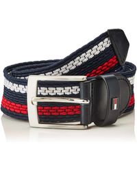 Tommy Hilfiger Adan Stripe Elastic 3.5 Gürtel - Blau