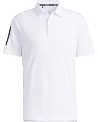 adidas - Streifen Mid-Gewicht Polo-Hemd - Weiß/Schwarz - Lyst