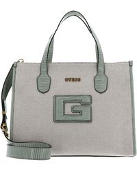 Guess - G Status Compartment Tote Natural/sage - Lyst