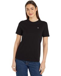 Calvin Klein - Jeans CK Embro Badge Regular Tee S/S Knit Tops Black - Lyst