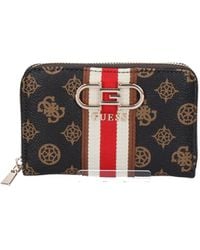 Guess - Small Wallet Nelka Slg Medium Zip Around Swpg93 07400 Unique Brown - Lyst