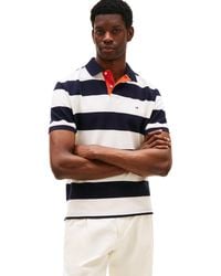 Tommy Hilfiger - Short Sleeve Casual Polo Shirts In Regular Fit With Rugby Stripe Designs - Lyst