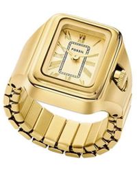 Fossil - Quartz Stainless Steel Two-hand Watch Ring - Lyst