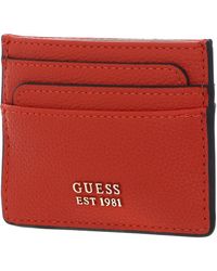 Guess - Meridian Slg Card Holder Orange - Lyst