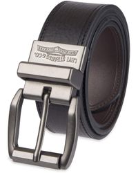 Levi's Leather Reversible Belt with Logo on Buckle-Black/Tan - Noir