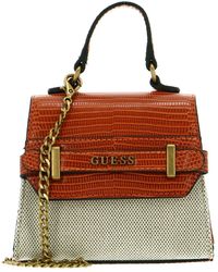 Guess - Sestri Micro Mini Bag Natural/Orange - Lyst
