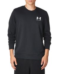 Under Armour - S Rival Terry Crew Sweater Long Sleeve Black M - Lyst