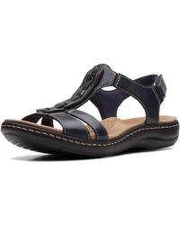 Clarks - , Eliza April Sandal Navy 10 W - Lyst