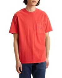 Levi's - Ss Pocket Tee Relaxed Fit T-shirt Pocket Tomato - Lyst