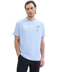 Tom Tailor - Basic T-Shirt mit Text-Print - Lyst