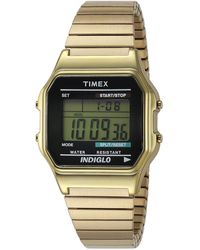 Timex - T78587 Classic Digital Silver-tone Stainless Steel Expansion Band Watch - Lyst