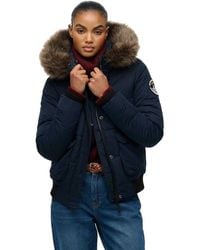 Superdry - Everest Ella Bomber Jacket M Blue - Lyst