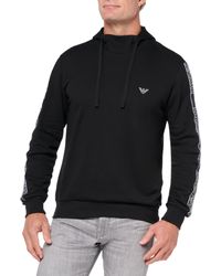 Emporio Armani - Iconic Terry Hooded Sweater Long Sleeves - Lyst