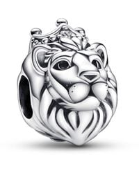 PANDORA - Ciondolo in argento Sterling Moments a forma di testa di leone con zirconia cubica trasparente - Lyst