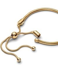 PANDORA - Moments 563580C01-2 Pulsera de eslabones de serpiente con cierre deslizante de plata de ley con aleación de metal chapada en oro - Lyst
