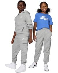 Nike - FD3012-063 K NSW Club FLC CRGO PNT LBR Pants DK Grey Heather/Base Grey/White Größe XS - Lyst