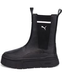 PUMA - X Mayze Stack Chelsea Slip-on Black Other Leather S Boots 386742_02 - Lyst