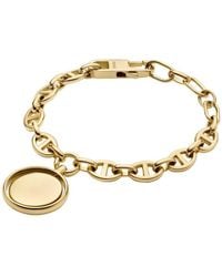 Fossil - Heritage Gold Stainless Steel Bracelet - Lyst