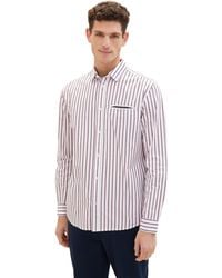 Tom Tailor - Regular Fit Poplin Hemd mit Streifen - Lyst