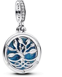 PANDORA - Dubbele Hangende Glow-in-the-dark Bedel Met Stamboom En Lemniscaat - Lyst