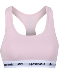 Reebok - S Tabitha Crop Top Lightly Lined Bralette Frost Berry S - Lyst
