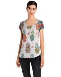 Desigual - White Camille Pineapple Print Tshirt Top Xl Uk 16 - Lyst