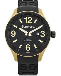 Superdry Syg132bw S Scuba Luxe Zwarte Siliconen Band Horloge