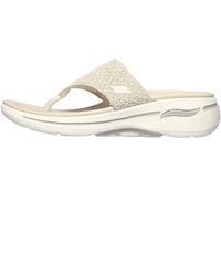 Skechers - Go Walk Arch Fit Knit 3 Point Sandal Natural 9 B - Lyst