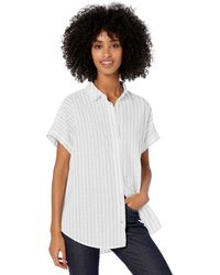 Goodthreads Washed Cotton Short-Sleeve Tunic button-down-shirts - Blanco