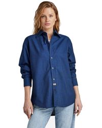G-Star - Relaxed Denim Hemd Pocketless - Lyst