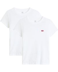 Levi's - 2pack Essential Ss Tee 2 Pack Tee White - Lyst