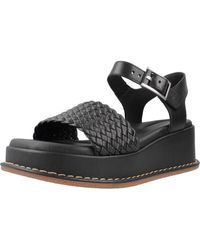 Clarks - Kimmei Bay Leather/synthetic Sandals In Black Standard Fit Size 7 - Lyst