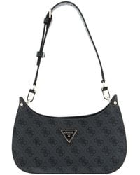 Guess - Meridian Mini Shoulder Bag 27 Cm Coal Logo - Lyst