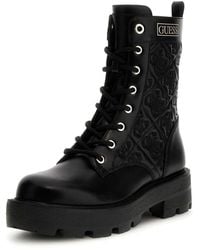 Guess - Stiefel aus schwarzem Leder - Lyst