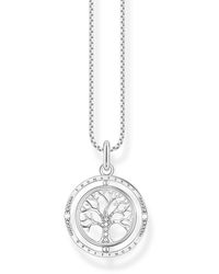 Thomas Sabo - Sterling Silver Sterling Silver Gold Plated White Tree Of Love Necklace Ke2148-414-14-l45v - Lyst