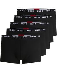 HUGO - 5-Pack Stretch-Cotton Trunks With Logo Waistbands Nos 001, Size: M - Lyst