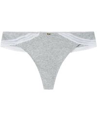 Women'secret - Tanga Tira algodón canalé Encaje Gris - Lyst