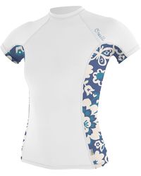 O'neill Sportswear - Rash Guard Side Print S/S White/Christina FLORALXL - Lyst